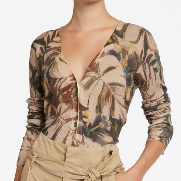 LE SUPERBE PARADISE FLORAL CROPPED CARDIGAN - Picture 2 of 10